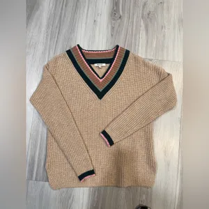 medewell Women Beige V-Neck‎ Sweater thumbnail 6