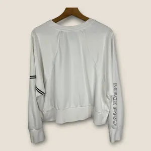 Nike Pro Womens size XL Dri-FIT Get Fit Crew Sweatshirt Cropped dd1955 White thumbnail 2