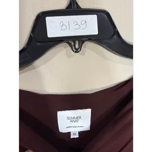 Summer Away Patmos Dark Walnut brown ruched maxi dress XS thumbnail 2