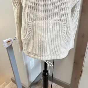 J.Crew White Ivory Chunky Knit Turtleneck Sweater Pullover‎ Wool Blend XS thumbnail 2