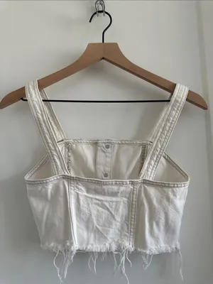 Abercrombie & Fitch denim crop top thumbnail 5