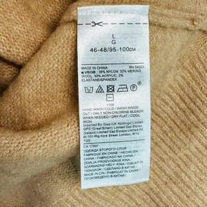 Banana Republic womens L beige crewneck sweater merino wool neutral‎ pullover thumbnail 4