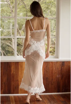 Anthropologie Kilo Brava embroidered sheer maxi slip dress thumbnail 4