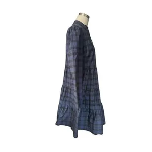 Sail To Sable Blackwatch Plaid Tunic Flare Dress Green Navy Tartan Womens Medium thumbnail 4