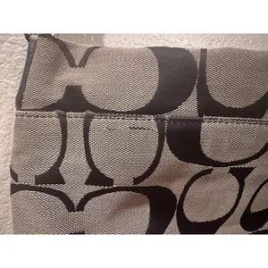Coach Signature Stripe File Crossbody Zip Shoulder Bag F19220 Black Vintage Y2K thumbnail 8