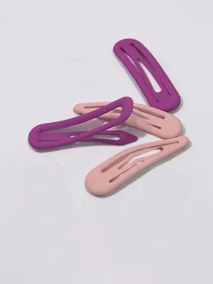 NWT Free People Take Care Hair Clip Pack in Living Magenta/Pastel Peach thumbnail 2