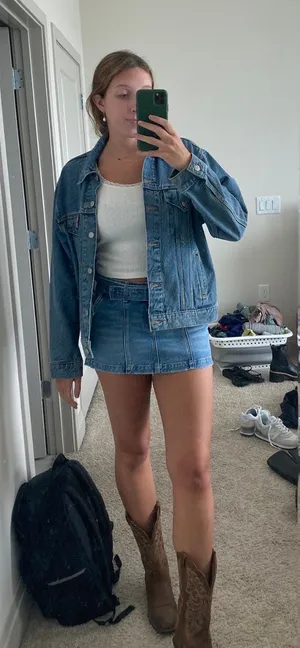 American Eagle Low Rise Mini Denim Skirt thumbnail 1