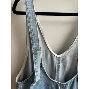 Free People We The Free High Roller Shortall Denim Romper XS‎ boho oversized thumbnail 6