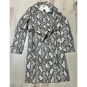 Choosy NWT Women Small Faux Snakeskin Leather Trench Coat Duster Jacket Chic thumbnail 7