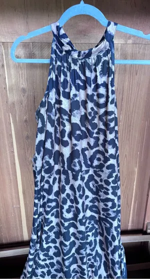 Sleeveless Leopard Print Halter Dress thumbnail 1