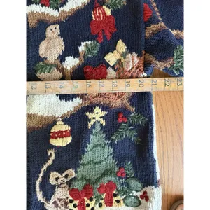 Eagles Eye Collectibles Christmas‎ Sweater Vintage Women's M Owl Bear Santa Bell thumbnail 3