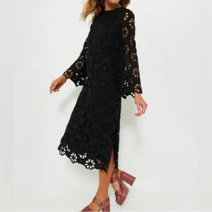 NWT Tuckernuck Hutton Midi Dress Noir Eyelet Lace Black Cocktail Dress S thumbnail 9