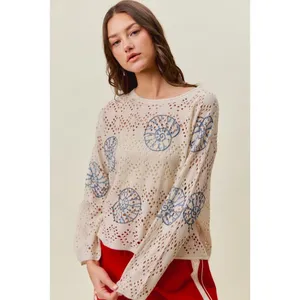 SO ME Seashell Lightweight Sweater Top thumbnail 3