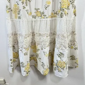 Vintage. Aman Boho Floral Lace‎ Tiered Dress 1X Cotton Sleeveless Cottagecore thumbnail 8