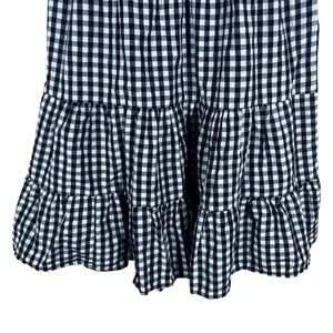 Speed Limit Gingham Checked Tiered Mini Dress Black Cottagecore Smocked Size S thumbnail 4
