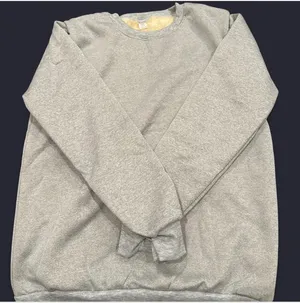 Men gray crew neck thermal sweatshirt with faux fur inside size medium thumbnail 4