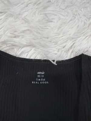 Aerie Black Twist-Front Ribbed Tank Top - Women thumbnail 2