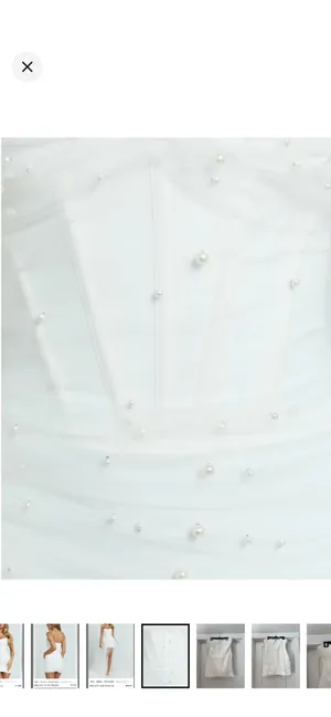 Showpo White Strapless Pearl-Embellished Mini Gown Dress Size 12 L thumbnail 5