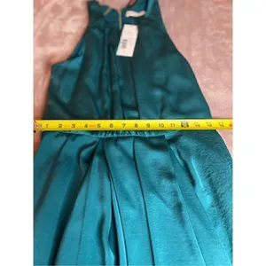 NWT Rebecca Taylor Halter Teal Green Cocktail Mini Dress Size 6 Dinner Datenight thumbnail 5