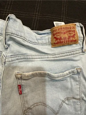 Levi's Light Blue High Rise Straight Jeans thumbnail 7