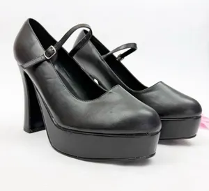 Demonia Dolly-50 Mary Jane Platform Heels Black Vegan Leather Goth Grunge Punk thumbnail 1