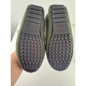 MUK LUKS Jaylah Size 7 Olive Green‎ Faux Suede Sherpa Lined Moccasin Slippers thumbnail 2
