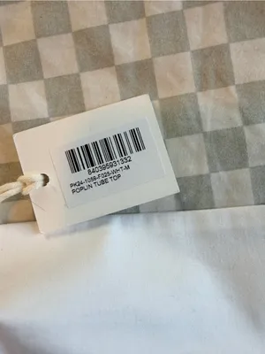 KHY Poplin Tube Top White NEW Medium White Cotton thumbnail 4