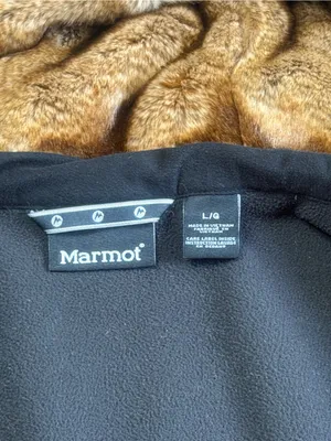 Marmot Furlong Softshell Vest Full Zip Faux Fur Lined Hooded Charcoal Gray Large thumbnail 2