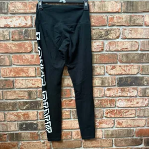 Pink Victorias Secret Stretch Yoga Leggings Size Small Collegiate Logo Pull On thumbnail 4