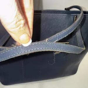 Rowallan‎ Large Old Money Minimalist Navy Blue Canvas Tote Purse thumbnail 10
