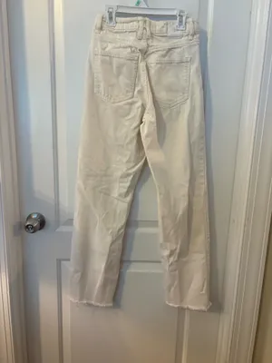 zara size 2 cream straight leg jeans thumbnail 2