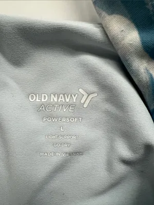 Old Navy Light Blue Floral Active Powersoft Top with Light Chest Support Go-Dry thumbnail 2