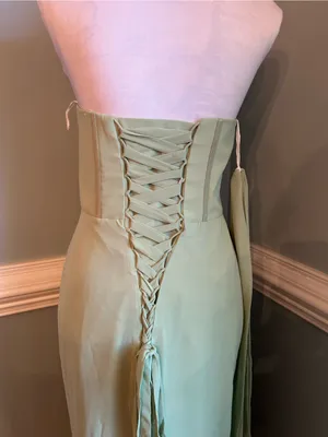 Strapless Sage Green Evening Gown Size 6 thumbnail 5
