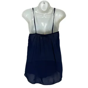 Macy & Taylor Tank Top Ruffle Sleeveless‎ Navy Blue Spaghetti Straps Size Small thumbnail 3