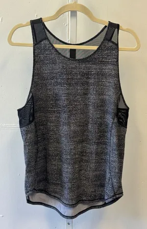 Lululemon Mesh Back Racerback Tank Top Space Dye Black White Size Small thumbnail 1