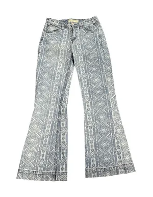 Rock & Roll Denim Aztec Print Flare Jeans SZ 28 Western Boho Southwestern Hippie thumbnail 1