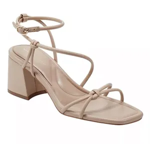 Marc Fisher Beige Strappy Block Heel Sandals thumbnail 1