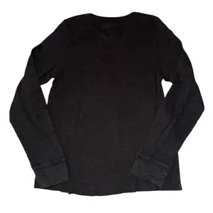 American Eagle black waffle knit long sleeve women’s size large thumbnail 2