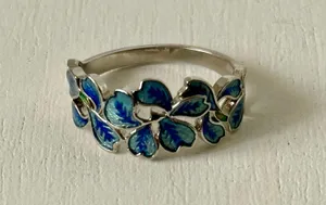 Blue Floral Ring, Size 8 thumbnail 2