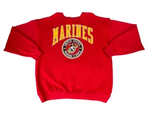 Vintage 90s United States Marines Corps Red Crewneck Sweater thumbnail 1