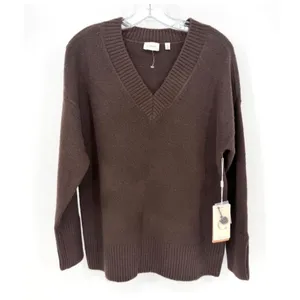 Cyrus Oversized Sweater Women XS Brown Wool Blend Minimalist Earthy Loungewear thumbnail 2