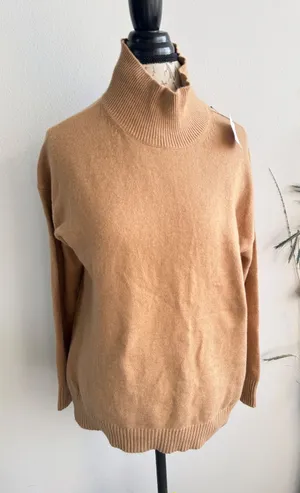 Banana Republic Womens Small Camel Tan Mock Neck‎ Cotton Wool Blend Sweater NEW thumbnail 1