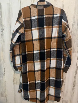 Women Regular M (6) Plaid Button-Up Shirt Dress Long Sleeve thumbnail 7