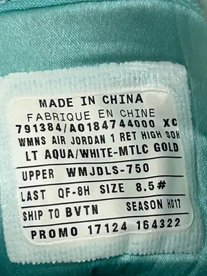 Nike Air Jordan Women’s 1 Retro High Soh Light Aqua Size 8.5 thumbnail 10