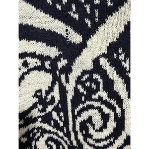 Free People Mandella‎ Intarsia Cardigan Knit Jacket Black/White Women's Size Lg thumbnail 11