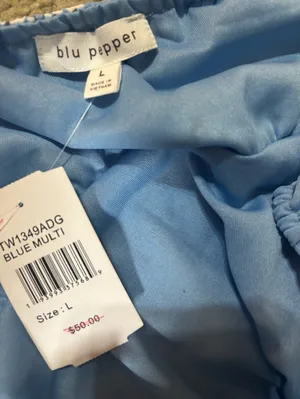 Blu Pepper Light Blue Floral Spaghetti Strap Maxi Dress thumbnail 5