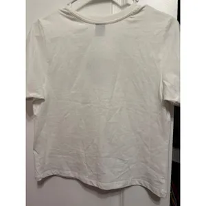 Vibe N White Be Kind To‎ Your Mother Earth Daisy Embroidered Crop Tee Shirt XS thumbnail 3