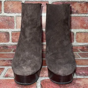 Pre-Owned Michael Kors Brown Leather Suede Platform Wedge Ankle Boots Size 7M thumbnail 2