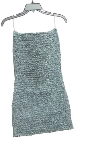 Petersyn Nora Strapless Smocked Mini Dress New with Tags Size M Aqua thumbnail 1