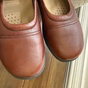 NEW FootSmart Brown Leather Mary Jane Shoes Adjustable Loafers size 9.5XW thumbnail 5